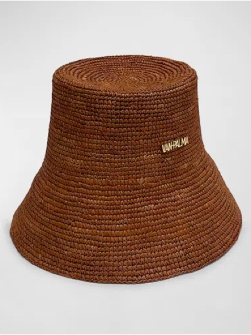 VAN PALMA Gina Straw Bucket Hat In Terra